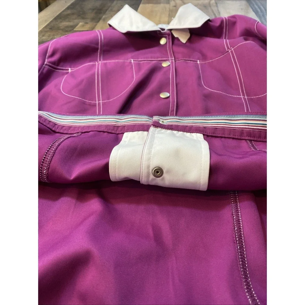 Drapers & Damons Jacket Women's XL Purple W/ White Collar Snap Closure - Picture 12 of 12